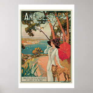 Antibes Cote D Azur Vintage Travel Poster