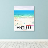 Antibes France Beach Poster Leinwanddruck (Insitu (Holzboden))
