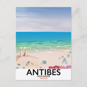 Antibes France Beach Poster Postkarte