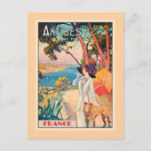 Antibes, France travel poster, Postkarte (Vorderseite)