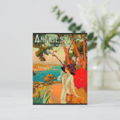 Antibes France Vintage Poster Postkarte (Stehend Vorderseite)