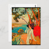 Antibes France Vintage Poster Postkarte (Vorne/Hinten)