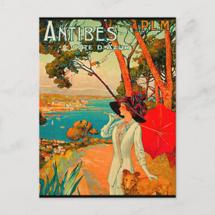 Antibes France Vintage Poster Postkarte