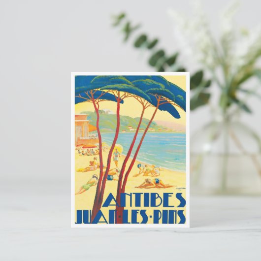 Antibes France Vintage Postkarte (Stehend Vorderseite)