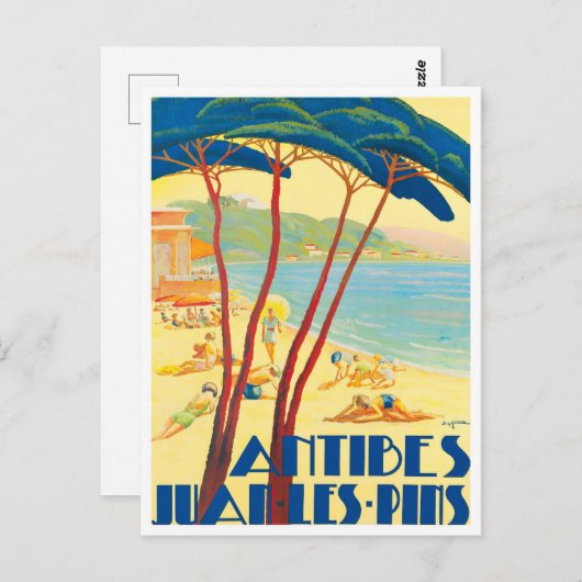 Antibes France Vintage Postkarte (Vorne/Hinten)