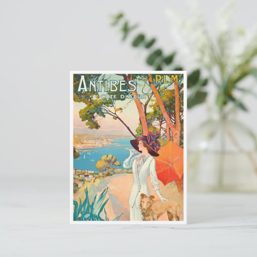 Antibes France Vintage Postkarte (Stehend Vorderseite)