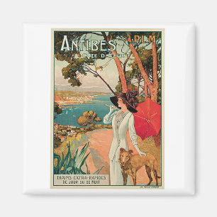 Antibes France Vintage Reisewerbung Magnet