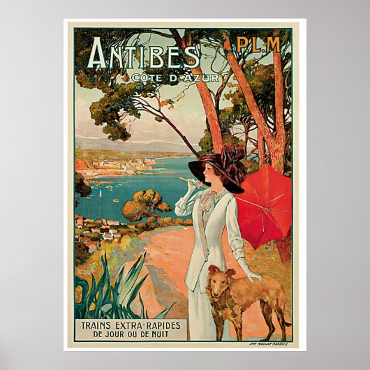 Antibes France Vintage Reisewerbung Poster (Vorne)