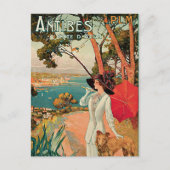 Antibes France Vintage Reisewerbung Postkarte (Vorderseite)
