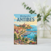 Antibes Frankreich Postkarte (Stehend Vorderseite)