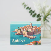 Antibes Frankreich Postkarte (Stehend Vorderseite)