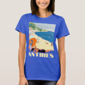Antibes, Frankreich Vintag Art Deco Tourismus T-Shirt (Vorderseite)