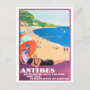 Antibes Frankreich Vintage-Reise Postkarte