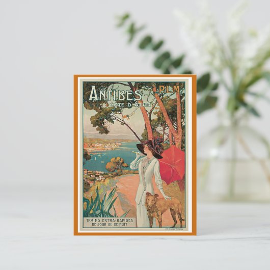 "Antibes, Frankreich" Vintage Travel Postkarte (Stehend Vorderseite)