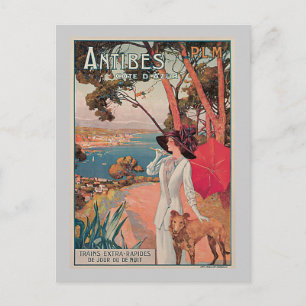 Antibes, Frankreich Vintage-Werbeanzeige für Reise Postkarte