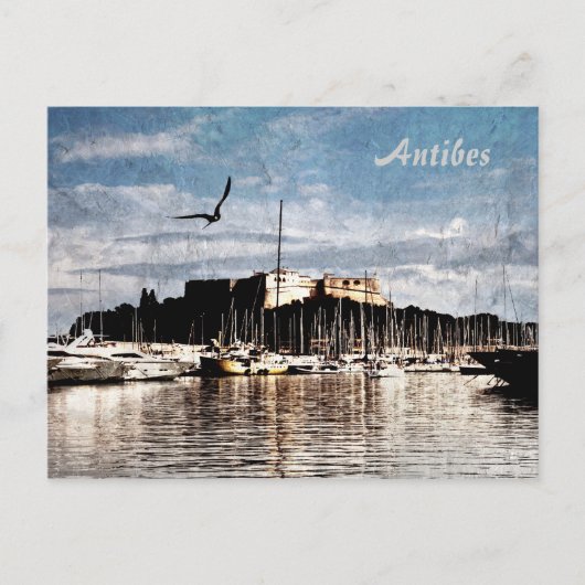 Antibes-Hafen Postkarte (Vorderseite)