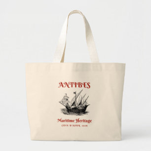 Antibes-Segel-Leinen-Tasche - Luxus-Resort Jumbo Stoffbeutel