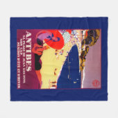 Antibes Vintag PosterEurope Fleecedecke (Vorderseite (Horizontal))