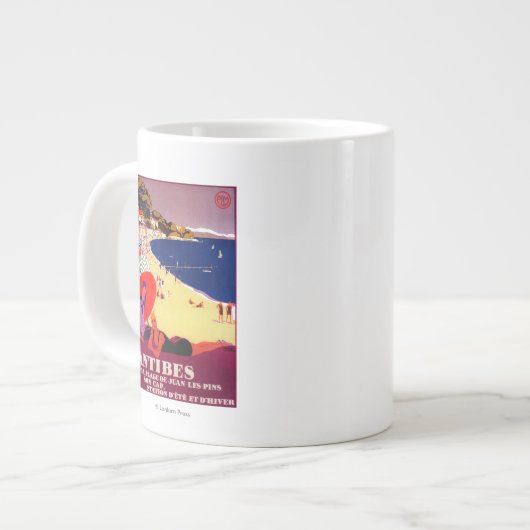 Antibes Vintag PosterEurope Jumbo-Tasse (Vorderseite Links)