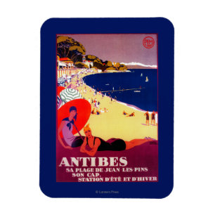 Antibes Vintag PosterEurope Magnet
