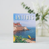 Antibes Vintage Postkarte (Stehend Vorderseite)