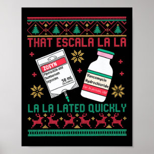 Antibiotikum-Hässliches-Christmas-ICU-Krankenschwe Poster