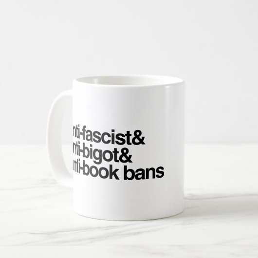 Antibuchverbote Kaffeetasse (Vorderseite Links)