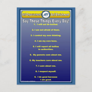 Antibully Daily Affirmations Postcard Postkarte
