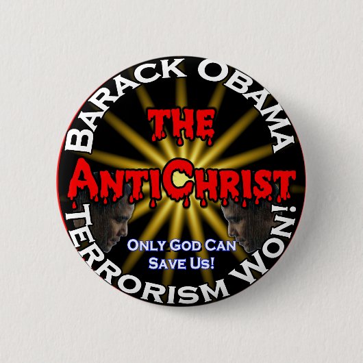 Antichristobama-Gott Button (Vorderseite)