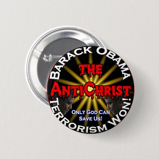 Antichristobama-Gott Button (Vorne & Hinten)