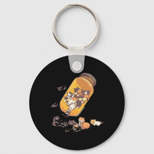Antidepressiv Katzenpflaster - Flasche mit psychis Schlüsselanhänger