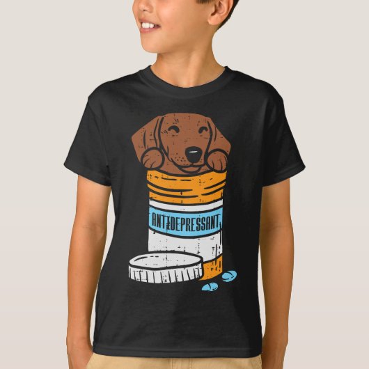 Antidepressive Dackel Weiner Wurst Tier T-Shirt (Vorderseite)