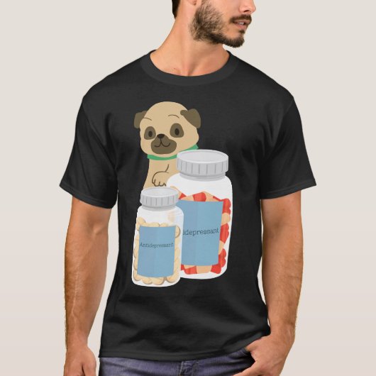 Antidepressivum-Mops 882 T-Shirt (Vorderseite)
