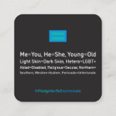 Antidiskriminierungskarte 2.5"x2.5" Packung mit 10 Telefonnummerkarte (Rückseite)