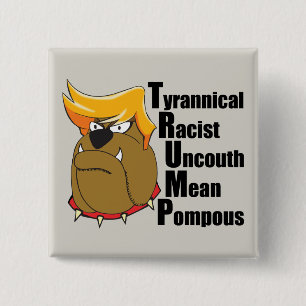 Antidonald- trumpbulldogge lustig button