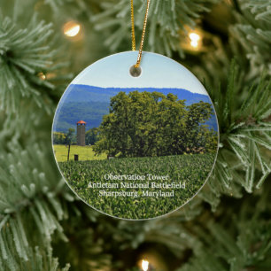 Antietam Observation Tower Runde Ornament