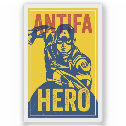 ANTIFA-HELDEN-SERIE: Captain American Aufkleber (Vorderseite)