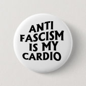 Antifaschismus ist mein Cardio Button (Vorderseite)