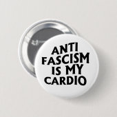 Antifaschismus ist mein Cardio Button (Vorne & Hinten)