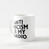 Antifaschismus ist mein Cardio Kaffeetasse (Vorderseite Links)