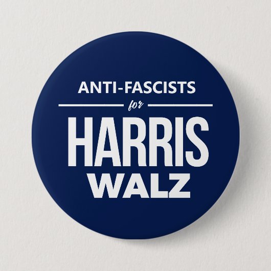 Antifaschist für Harris Walz Button (Vorderseite)
