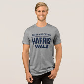 Antifaschisten für Harris Walz Tri-Blend Shirt (Vorderseite voll)