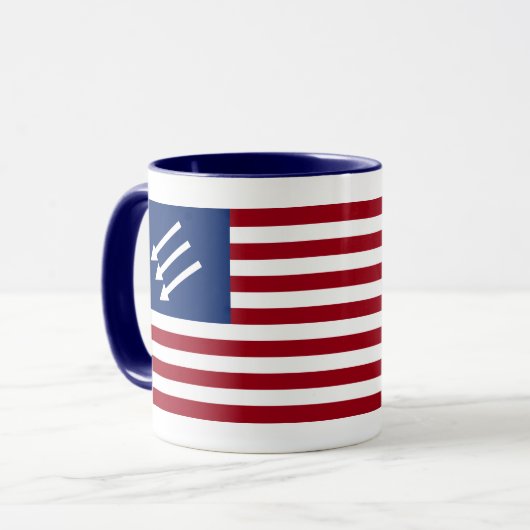 Antifaschistische amerikanische Flagge Tasse (Vorderseite Links)