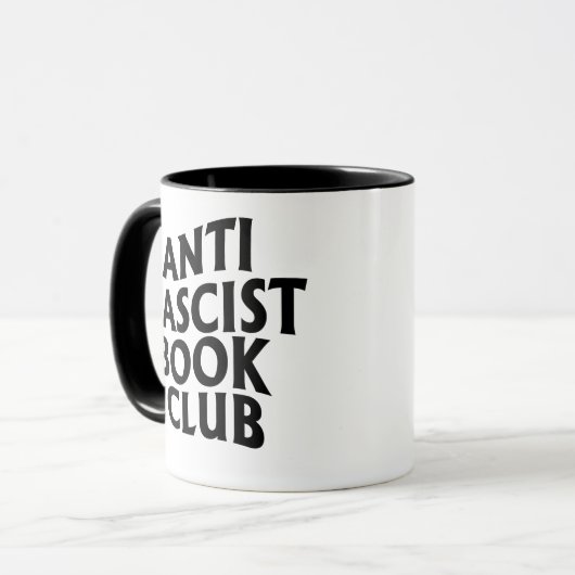 Antifaschistischer Buchclub Tasse (Vorderseite Links)
