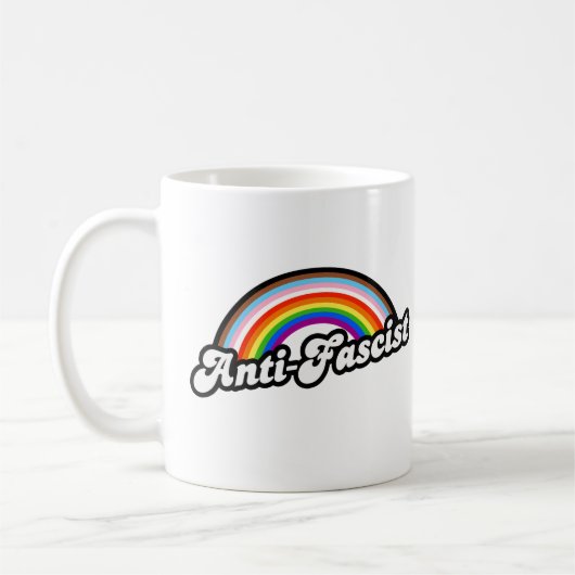 Antifaschistischer Regenbogen Kaffeetasse (Links)