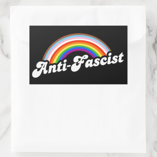 Antifaschistischer Regenbogen Rechteckiger Aufkleber (Tasche)