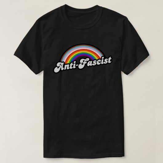 Antifaschistischer Regenbogen T-Shirt (Design vorne)