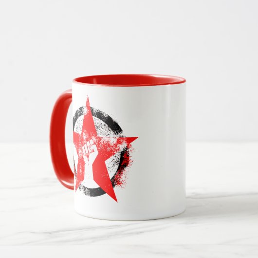 Antifaschistischer Star Tasse (Vorderseite Links)