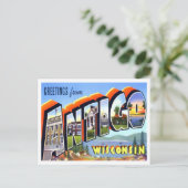 Antigo, Wisconsin Vintage Big Letters Postcard Postkarte (Stehend Vorderseite)