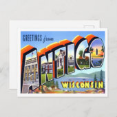 Antigo, Wisconsin Vintage Big Letters Postcard Postkarte (Vorne/Hinten)